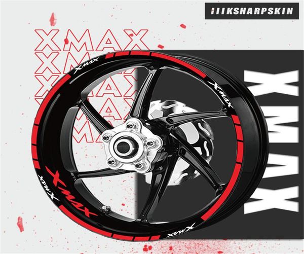 Autocollants réfléchissants pour roue de moto, logos et autocollants décoratifs pour bague intérieure, bande d'avertissement de nuit, 20 pièces pour YAMAHA XMAX xmax1784377