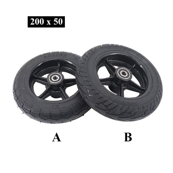 Roues de moto pneus 200x50 roue de pneu solide pour Scooter électrique Balance voiture 8x2 pièces de pneu Tubeless anti-déflagrant et anti-crevaison