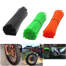 Motorfietswielen banden 72 pc's/ingestelde fietsen spraken fluorescentie buisclip fietswiel rand staaldraad ER spaken waarschuwing accessoires d dhzaa