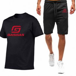 GasGas Summer Hommes Sportswear Shorts Set manches courtes respirant Grille T-shirt Shorts Casualwear Basketball Training 35bs #