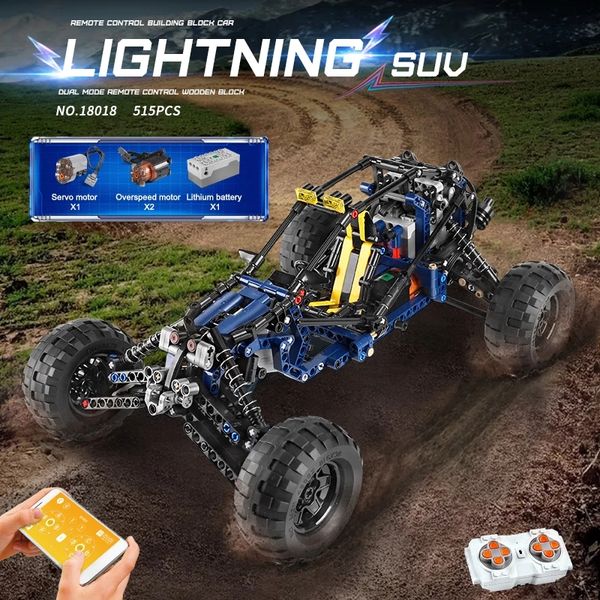 Motorizado Off-Road Car Model Building Blocks MOLD KING 18018 High-Tech Cars APP RC Asamblea Ladrillos Niños Educación Juguetes Navidad Cumpleaños Regalos para niños