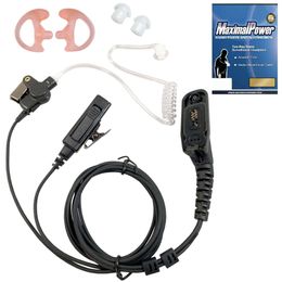 Motorola voor oortelefoon 6350 7550 6550 XPR 7350 tweewegradio walkie-talkie-headset met akoestische buis en PTT-microfoon (LR-oorstukjes + oor