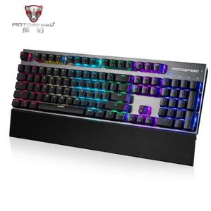 Teclado mecánico Motospeed CK108, teclado USB para juegos con cable, interruptor azul/negro con 18 modos de retroiluminación para escritorio, portátil, Gamer