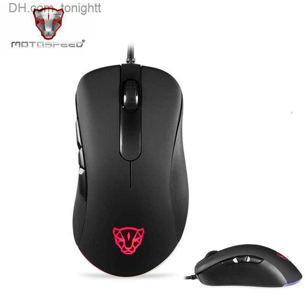 Souris de jeu MOTOSPEED V100 filaire USB 3D souris professionnelle Gamer RGB Light Esport jeu PC Mause 6200DPI pour ordinateur de jeu vidéo Q230825