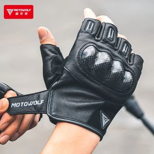 Motowolf Summer Motorcycle en carbone Fibre anti-drop en cuir respirant Gants de moto Gants de moto pour hommes et femmes 240521