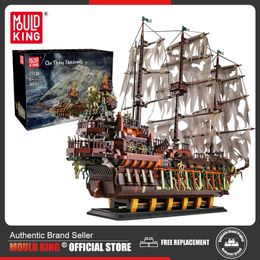 Mold King 13138 Pirate Ship Building Blocs Flying Dutchmans Boat Construction Kit For Adult Kids Bricks Toys Cadeaux de Noël 240428