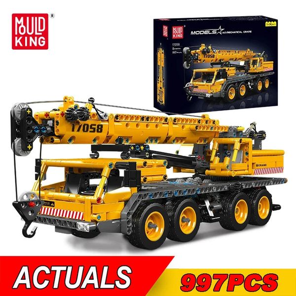 Mold King 17058 Technical Mechanical Crane Car Building Blocage Modèle Assemblage de camions Brick Enginerring Toys Kids Christmas Gift 240428