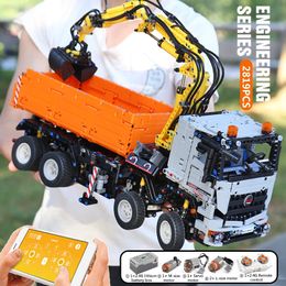 Mold King Mechanical Arm Truck Arocs 3245 Bouwstenen 19007 Hightech auto compatibel met 42043 App Remote Control Bricks Kids Kerstspeelgoed Geschenken