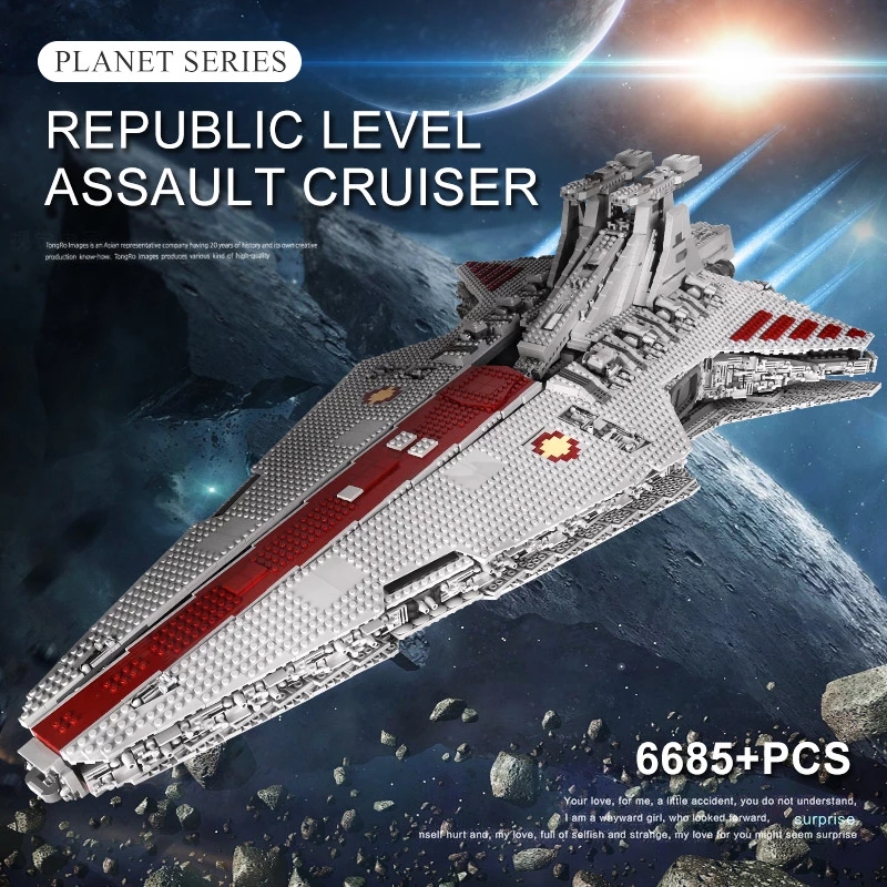 UCS Venator Republic Attack Cruiser Destroyer Set Byggstenar 05077 MOLD KING Star Plan Toy The MOC-0694 Assembly Bricks Födelsedagsleksaker Barn Julklappar