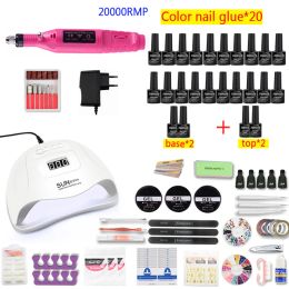 Mesten manicure nagelset kleurgel vernis nagellak elektrische nagelboor manicure en UV LED nageldroger sets nail art tools