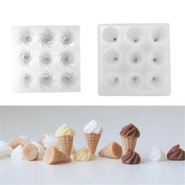 Moules 1 Set Mini Cone Cream Silicone Moule Décor de gâteau de bricolage Cupcakes au chocolat Candy Desserts Fondant Moule de boulangerie