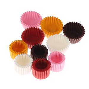 Moules 1000pcs / lot mini revêtements de papier en chocolat Baking Muffin Cake Cupcake Couleur Couleur solide 2x2 cm en gros
