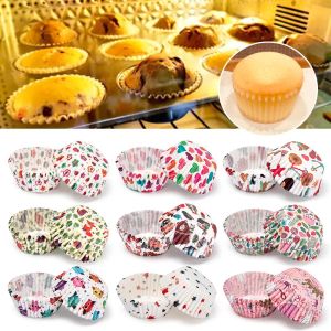 Moules 100pcs Cupcake Cupcake Greasproof Baking Moule Fournions Flower Cake Paper Cups Animal Muffin Cup