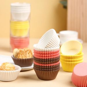 Moules 100pcs Cupcake Moules de papier cupcake en papier Cupcake Muffin Cupcake Holder Disposable Greasproof Baking Dessert Cake Cup Moule