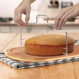 Moules 1pc Double ligne Cake Slicer Cutter Aliminable Cutter en acier inoxydable Fil Divoir de cuisine Cuisine de cuisine outils