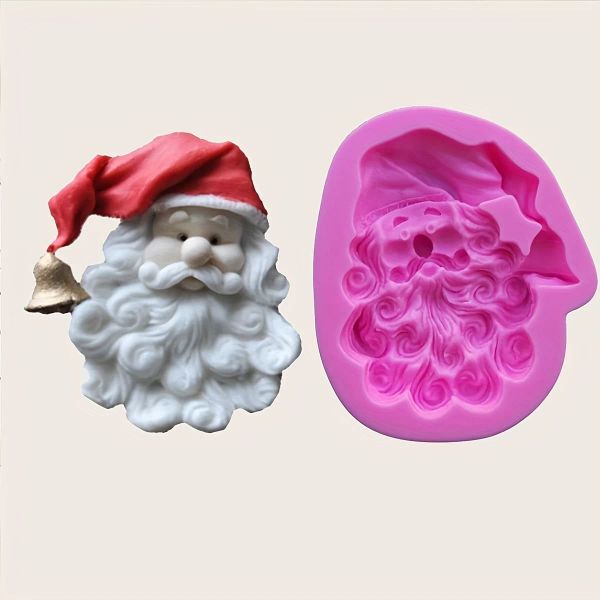 Moules 1pcsilicone Cake de Noël moule Santa Claus Resin Tools Cupcake Cake Lace Decorating Tools for Baking
