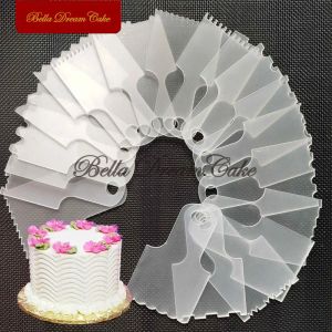 Vormen 20 -stijl kleine acryl cake kam kam doe -het -botercream gladde spatel bruidstaart schraper cake decoratie gereedschap bakaccessoires