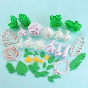 Mallen 3/4 -stcs schattige bakkoekje schimmel diy bladvorm embossing koekje snijder fondant bladvorm toevoer