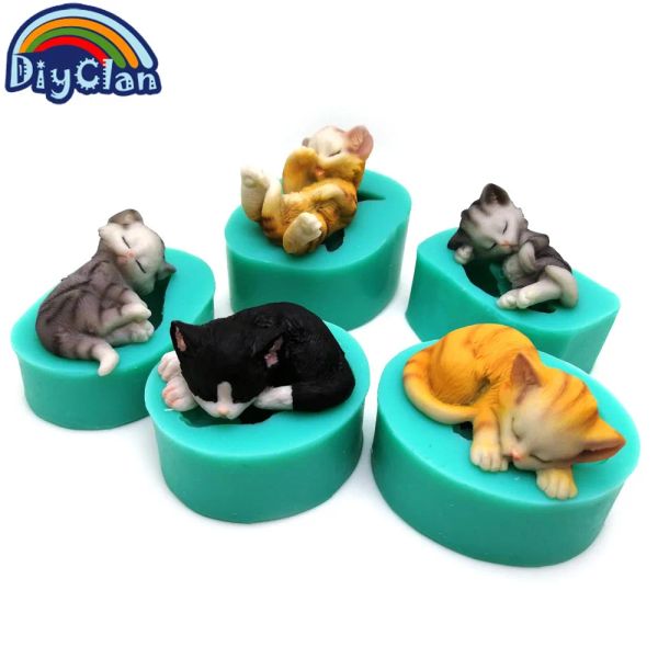 Moules 3d chatons en silicone Fondant Moules