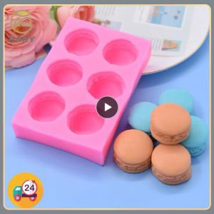 Moules 3D Moule de silicone Macaron Forme DIY Savon Chocolate Moules Fondant Candant Moule Macaron Macaron Silicone Moule de moule Décoratrice Tool