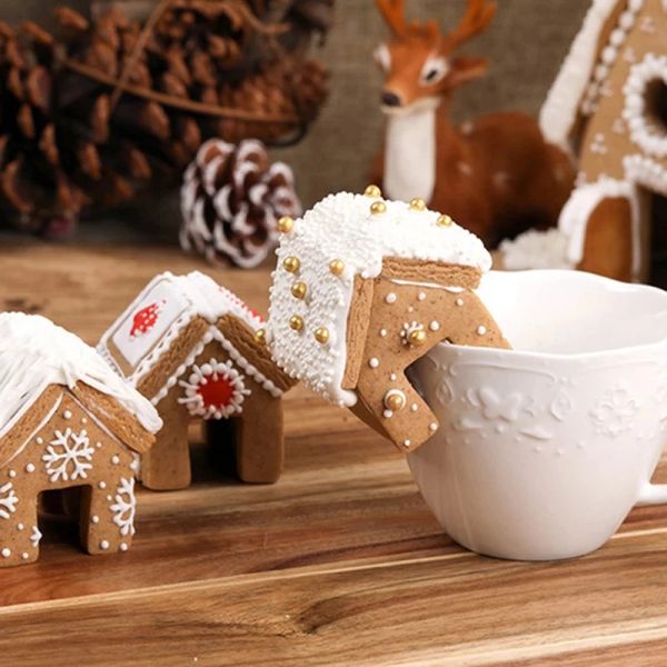 Moules 3pcs Christmas Gingerbread House Biscuit Cutter Set Fondant Cookie Moule de moule pour Noël pour le Nouvel An Party Party Cake Decor Tool Baking
