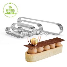 Moules 4/6/8 PCS anneau tarte ovale Circle de gâteau en acier inoxydable Set outils de dessert français