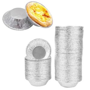 Moules 50/100 pcs Moule de boulange Ciscuit muffin oeuf à œuf moule frais jetable bon papier d'aluminium gâteau tasse rond