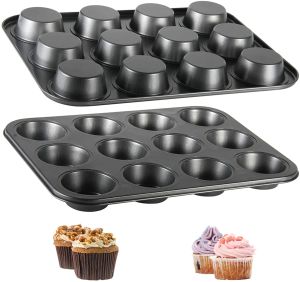 Moules 6/12 tasses carrés cupcakes Poux de muffins Cupcake Moule de bouffin en acier en acier en carbone