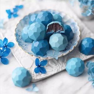 Molds 6 holte edelsteen siliconen chocolade bakvorm geometrische diamant mousse cake snoep ijs kubus mal soep kaarsen kaarsen gereedschap diy