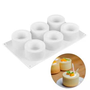 Moldes 6 cavidades de silicona redondeo muffin pastel de pastel taza de cupcake moldes para hornear suministros de cocina de cocina en el hogar herramientas de decoración de pasteles