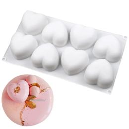Molds 8Pack Love Mousse Dessert Siliconen Mold Sferical Chocolate Pudding Molds Jelly Ice Cube Mold Kandel Mold Baking Accessoires
