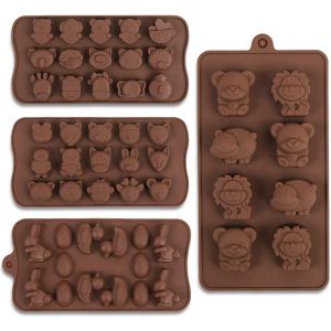 Moules dessin anine en silicone chocolat moule animal lion ours forme de chocolat chocolate glak glacet complément de plongée alimentaire outils de cuisson