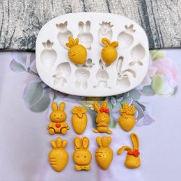Molds Easter Bunny Rabbit Radijs Siliconen Sugarcraft Mold Resin Tools Cupcake Baking Mold Fondant Cake Decorating Tools