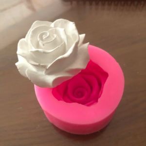 Moules de fleur floraison rose Shape Silicone 3D Moule de boulange de savon fondant outil de boulangerie Moules de cupcake