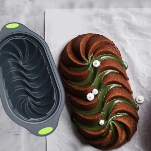Molds Meibum Swirl Design Loaf Pan Toast Bread Molds Food Grade Siliconen Bundt Cake Molds Pound Cake Bakgereedschap Keuken Bakeware