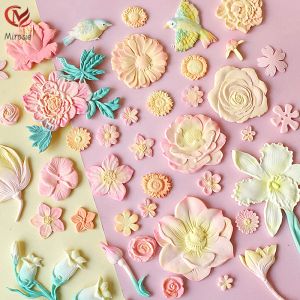 Moules Mirosie Baking Cake Silicone Mold Diy Flower Collection Magnolia Camellia Lily Bird Fondant Tool de came