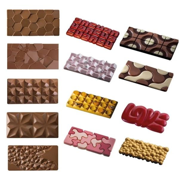 Moules de moules de chocolate en silicone plusieurs formes carrées moule à gâteau gelée de gelée