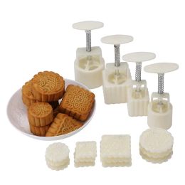 Vormen plastic 50 g 100 g mooncake vorm vierkant/ronde mal met maan cake stempel traditionele malpress