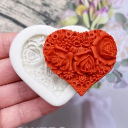 Moldes Corazón de rosa Molde Molde azucarado Molde para hornear Herramientas de decoración de pasteles de fondant