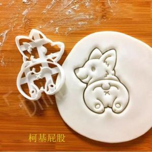 Moules Set Cookie Cutters Moule Corgi Chien Dog Diy Biscuit Tool Tampon de biscuits animaux mignons pour les ustensiles de cuisine de cuisine