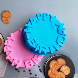 Moulds Silicone Cake Mold Festival Cake Baking Pan Mousse Mould 3D DIY Circular Happy Birthday Handmade Kitchen Baking Tools Accessorie