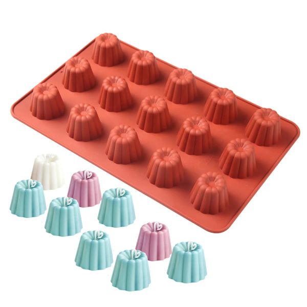 Moules silicone canele canneles moule rectangular spiral beignets rond plat amour coeur gâteau gâteau de cuisson en silicone pour pâte M403