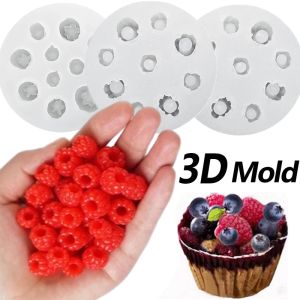 Moules Moules de silicone 3D Forme de fraise Moule de framboise