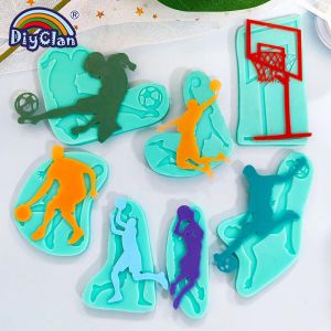 Molds Sports Series Cake Decoratie Siliconen Mold Baseball Basketbal Cake Chocolade Sugar Crafts Kitchen Bakgereedschap