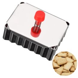 Moldes de acero inoxidable 1pc holgazonante de galletas herramientas para hornear horneados cuadrados gallos cortadores fondant molde de galletas prensado molde de decoración de hojaldre