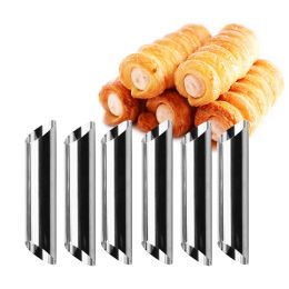 Moules Upors 6pcs / Set Cannoli Formes Cake Horn Moule Moule en acier inoxydable Tubes de cannolis