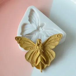 Molds Utterfly Fairy Siliconen Sugar Making Mold Biscuit Cupcake Chocolate Baking Mold Fondant Cake Decoration Tool Christmas Tool