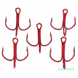 MOUNCHAIN ​​100PCS Classic Treble Sharp Hooks High Carbon Steel Red Fishing Tackle 91