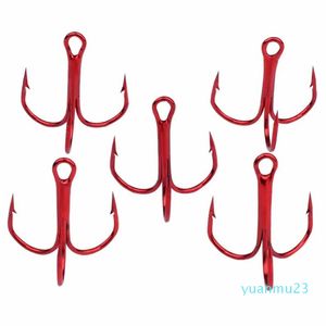 MOUNCHAIN ​​100PCS Classic Treble Sharp Hooks High Carbon Steel Red Fishing Tackle 91