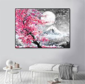 MOUNT FUJI CHERRY BLOSSOM LACESOP Japan Canvas Pinting Wall Art Señelas de aceite HD Fotos para sala de estar Decoración del hogar8898407